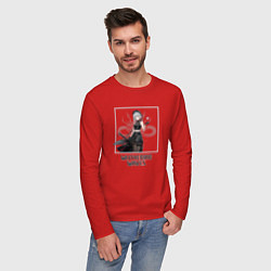 Лонгслив хлопковый мужской Саньхуа, цвет: красный — фото 2
