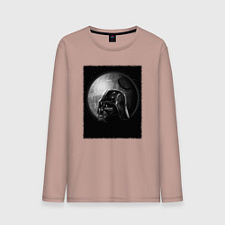 Лонгслив хлопковый мужской Дарт Вейдер звезда смерти, цвет: пыльно-розовый