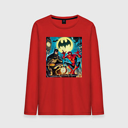 Мужской лонгслив Batman with Spider-man - ai art fantasy