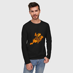 Лонгслив хлопковый мужской Новокузнецк, цвет: черный — фото 2