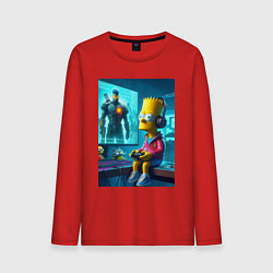 Мужской лонгслив Bart Simpson is an avid gamer