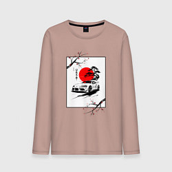 Лонгслив хлопковый мужской Toyota Supra sakura, цвет: пыльно-розовый