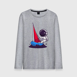 Лонгслив хлопковый мужской Космонавт яхтсмен, цвет: меланж