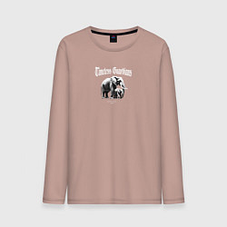 Лонгслив хлопковый мужской Слоновья забота, цвет: пыльно-розовый