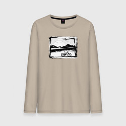 Мужской лонгслив Птицы, горы и байк