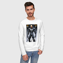 Лонгслив хлопковый мужской Venom-Trump collaboration - ai art fantasy, цвет: белый — фото 2