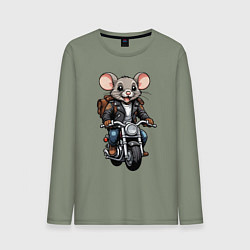 Лонгслив хлопковый мужской Biker mice, цвет: авокадо