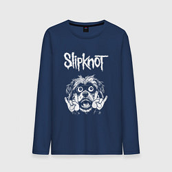 Лонгслив хлопковый мужской Slipknot rock dog, цвет: тёмно-синий