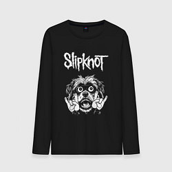 Лонгслив хлопковый мужской Slipknot rock dog, цвет: черный