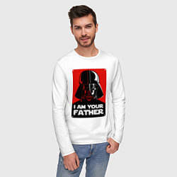 Лонгслив хлопковый мужской Darth Vader, цвет: белый — фото 2