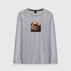 Лонгслив хлопковый мужской Сердитый Песик, цвет: меланж