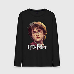 Лонгслив хлопковый мужской Harry Potter wizard, цвет: черный