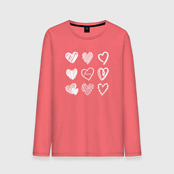 Мужской лонгслив Hearts love hand draw