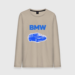 Лонгслив хлопковый мужской Blue bmw, цвет: миндальный