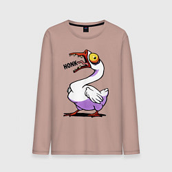 Лонгслив хлопковый мужской Гусь - кряк, цвет: пыльно-розовый