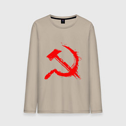 Мужской лонгслив Sickle and hammer red paint
