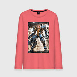 Мужской лонгслив Девушка управляет огромным мехом