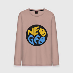 Лонгслив хлопковый мужской Neo geo logo, цвет: пыльно-розовый
