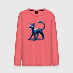 Лонгслив хлопковый мужской Кошечка, цвет: коралловый
