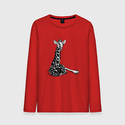 Лонгслив хлопковый мужской Giraffe, цвет: красный