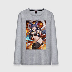 Лонгслив хлопковый мужской Yuel Yuri sexy Granblue Fantasy, цвет: меланж