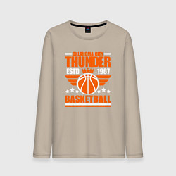 Лонгслив хлопковый мужской Oklahoma City Thunder, цвет: миндальный