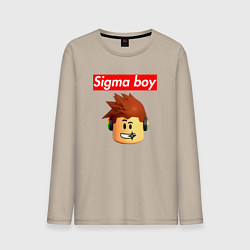 Мужской лонгслив Sigma boy roblox head - мем Роблокс Сигма бой