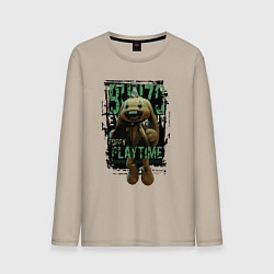 Лонгслив хлопковый мужской Кролик Бонзо из Poppy Playtime, цвет: миндальный