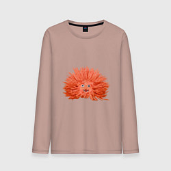 Мужской лонгслив Сartoon monster fluffy orange