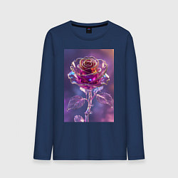 Лонгслив хлопковый мужской Кристальная роза, цвет: тёмно-синий