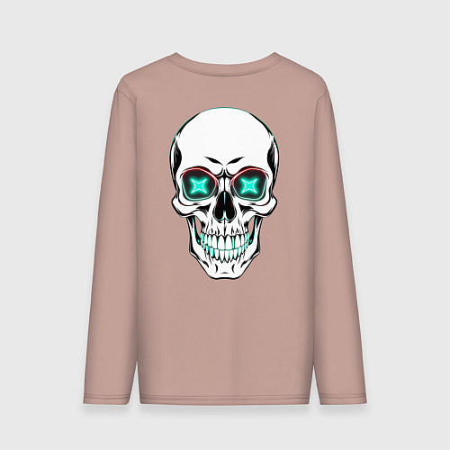 Мужской лонгслив Череп хэллоуин / Пыльно-розовый – фото 2