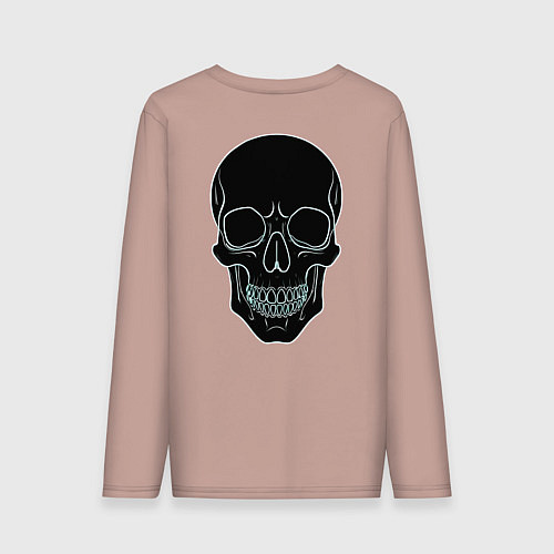 Мужской лонгслив Skull black / Пыльно-розовый – фото 2