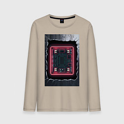 Лонгслив хлопковый мужской Что внутри, цвет: миндальный