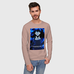 Лонгслив хлопковый мужской Sung Jinwoo, цвет: пыльно-розовый — фото 2