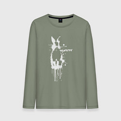 Лонгслив хлопковый мужской Banksy bunny, цвет: авокадо