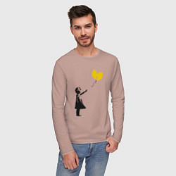 Лонгслив хлопковый мужской Wu-Tang Banksy, цвет: пыльно-розовый — фото 2