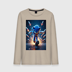 Мужской лонгслив Соник убегает от ракет