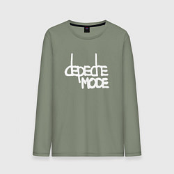 Лонгслив хлопковый мужской Depeche Mode - exciter logo, цвет: авокадо