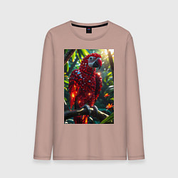 Мужской лонгслив Попугай из драгоценных камней