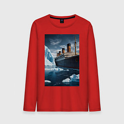 Мужской лонгслив Титаник плывет среди айсбергов