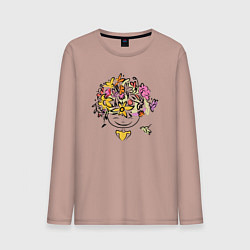 Лонгслив хлопковый мужской Весенняя девчонка, цвет: пыльно-розовый
