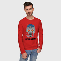 Лонгслив хлопковый мужской Star lord, цвет: красный — фото 2