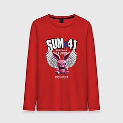 Лонгслив хлопковый мужской Sum 41 розовый кролик, цвет: красный