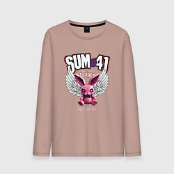 Лонгслив хлопковый мужской Sum 41 розовый кролик, цвет: пыльно-розовый