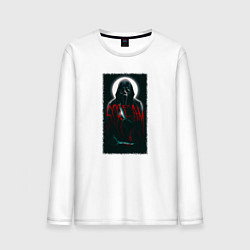Лонгслив хлопковый мужской Крик гостфейс с луной, цвет: белый