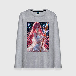 Мужской лонгслив Сияющая фея с крыльями и бабочками
