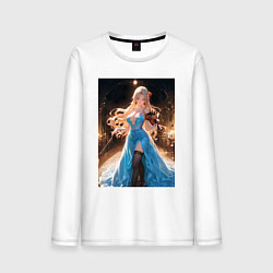 Мужской лонгслив Девушка в вечернем платье играет на скрипке