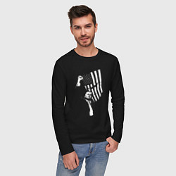 Лонгслив хлопковый мужской Shot Trump, цвет: черный — фото 2