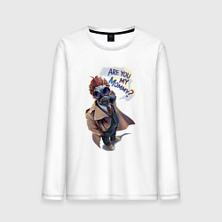 Лонгслив хлопковый мужской Ты моя мамочка - Доктор Кто: Are you my mommy, цвет: белый