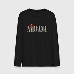 Лонгслив хлопковый мужской Nirvana rock in utero, цвет: черный